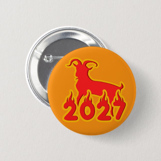 2027 Year Of The Fire Goat Button (Front & Back)