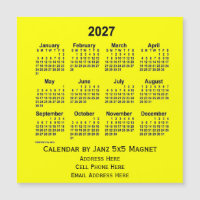 2027 Yellow Business Calendar by Janz | Zazzle