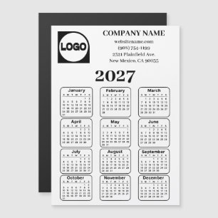 2027Calendar Custom Company Name & Logo Magnet