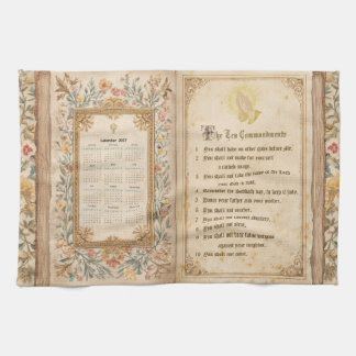 2027Calendar Towel Ten Commandments Monastic