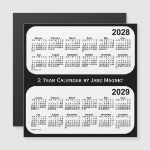 2028-2029 Black and White 2 Year Calendar by Janz