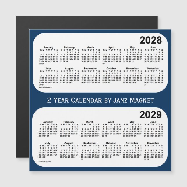 2028-2029 Police Box Blue 2 Year Calendar by Janz (Front/Back)