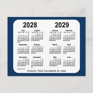 2028-2029 Police Box Blue School Calendar by Janz Postcard
