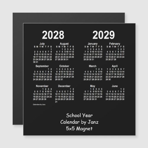 2028_2029 School Year Calendar by Janz Neon White