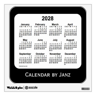 2028 Black and White Calendar by Janz Wall Decal