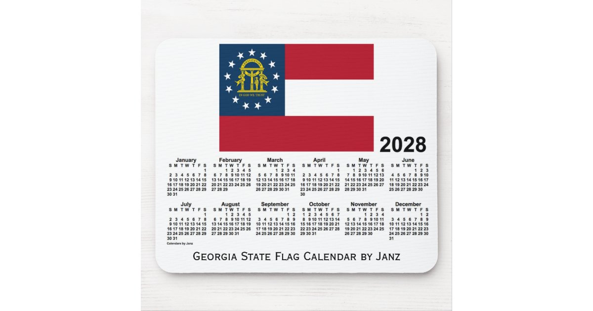 2028 State Flag Calendar by Janz Mouse Pad Zazzle