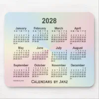 2028 Rainbow Cloud Calendar by Janz Mouse Pad | Zazzle