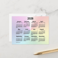 2028 Rainbow Cloud Mini Calendar by Janz