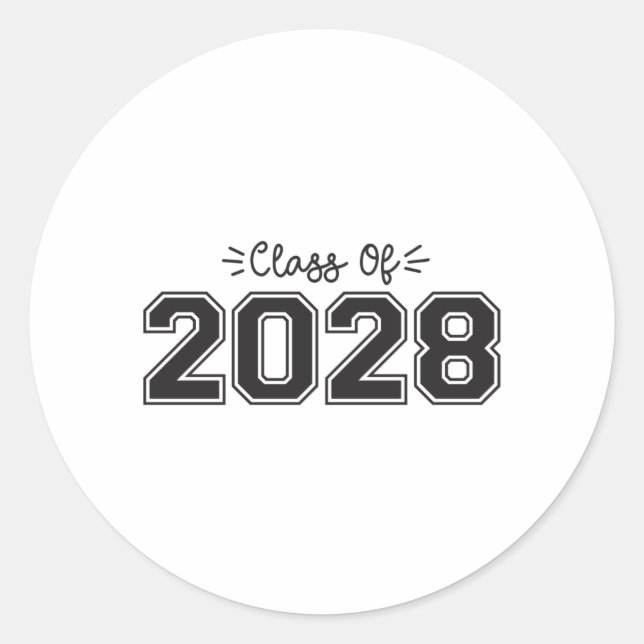 2028 seniors, Class of 2028 Graduation Classic Round Sticker (Front)