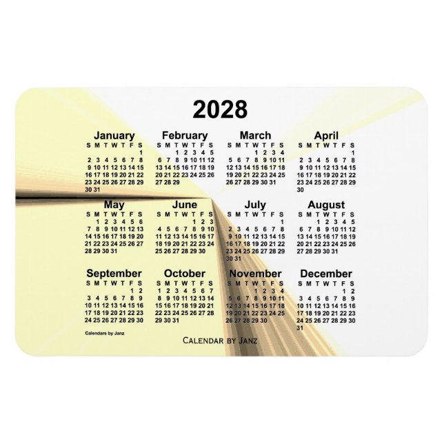 2028 Sepia Vanishing Point Calendar by Janz 4x6 Magnet (Horizontal)