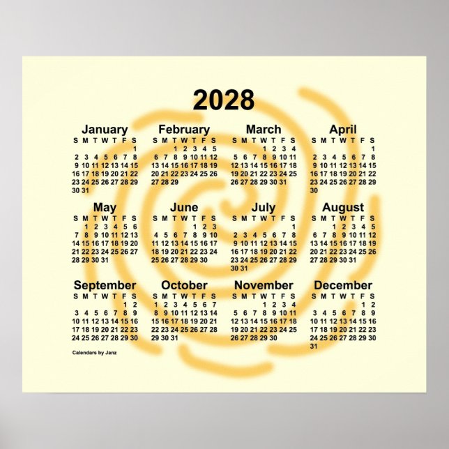 2028 Sunny Days Calendar by Janz Poster (Front)