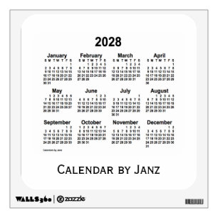 2028 White Calendar by Janz Wall Decal