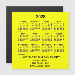 2028 Yellow Business Calendar by Janz