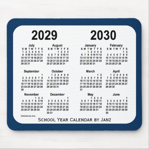 2029_2030 Police Box Blue School Calendar by Janz Mouse Pad