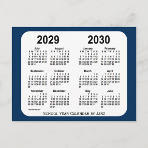 2029-2030 Police Box Blue School Calendar by Janz Postcard