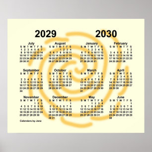2029-2030 Sunny Days School Year Calendar by Janz Poster