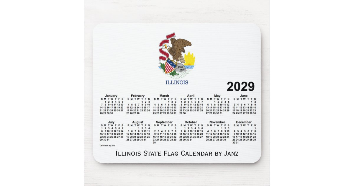 2029 Illinois State Flag Calendar by Janz Mouse Pad | Zazzle.com