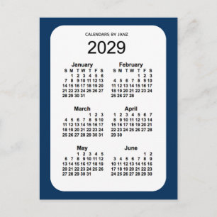 2029 Police Box Blue 6 Month Mini Calendar by Janz Postcard