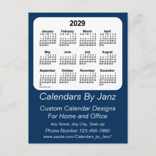2029 Police Box Blue Business Calendar by Janz Postcard
