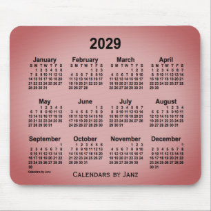 2029 Sangria Gray Calendar by Janz Mouse Pad