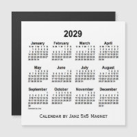 2029 White Calendar by Janz 5x5 Magnet