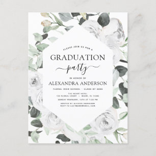 202 Graduation Floral Eucalyptus Greenery Invitati Postcard