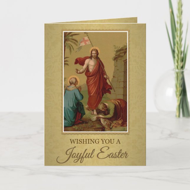 202 Happy Joyful Easter Sunday Greeting Card (Front)