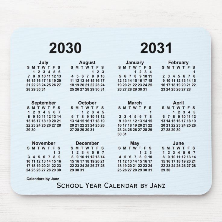 2030 2031 Alice Blue School Year Calendar By Janz Mouse Pad R8ee0d3768f0e49f3bf5ad3a9fbf7f379 X74vi 8byvr 736 