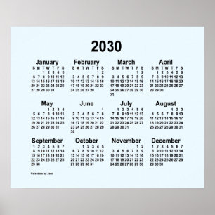 2030 Alice Blue Calendar by Janz Print
