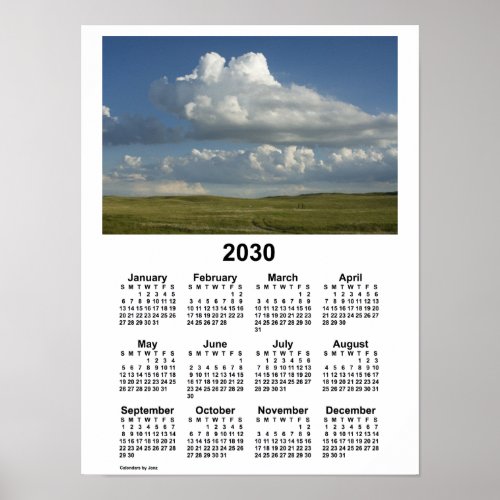 2030 Nebraska Sandhills Calendar by Janz Poster