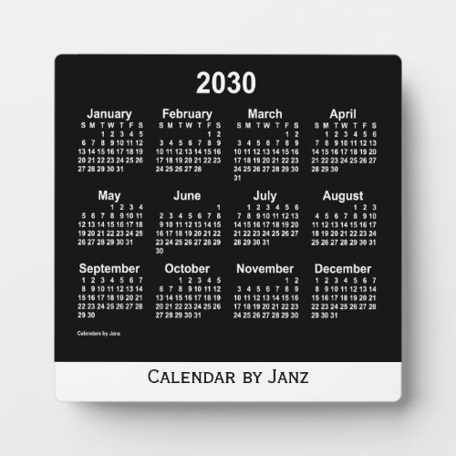 2030 Neon White Desk Calendar by Janz Plaque