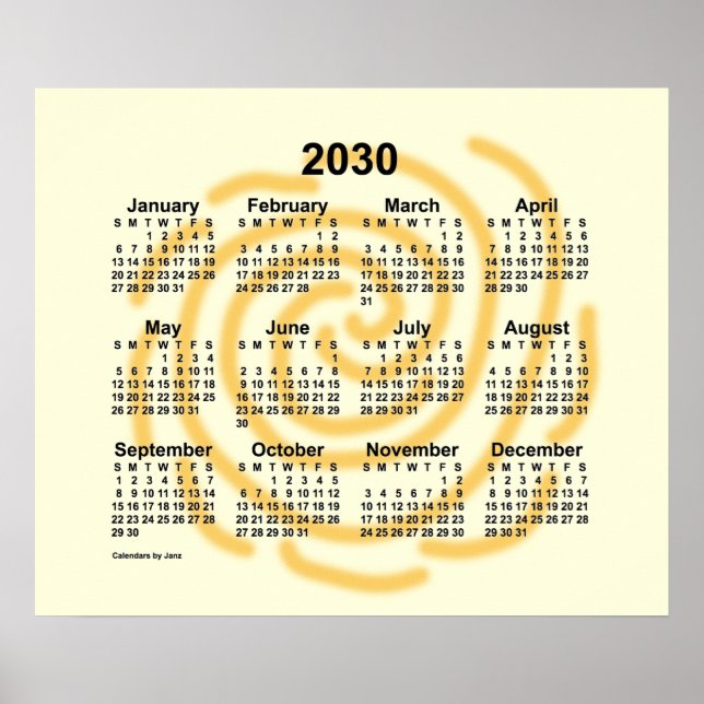 2030 Sunny Days Calendar by Janz Poster (Front)