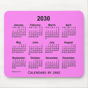 2030 Violet Calendar by Janz Mouse Pad