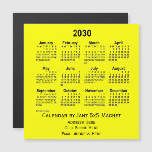 2030 Yellow Business Calendar by Janz