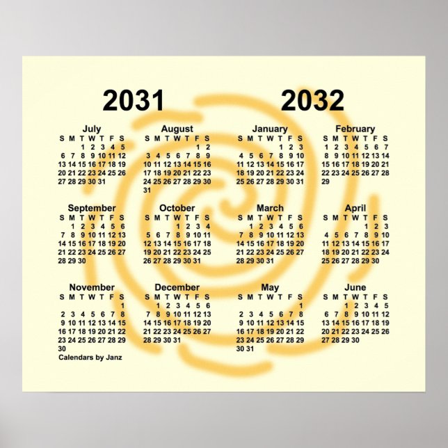 2031-2032 Sunny Days School Year Calendar by Janz Poster (Front)