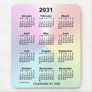 2031 Rainbow Cloud Calendar by Janz Mouse Pad