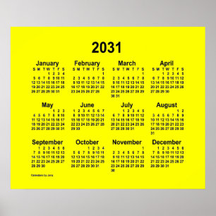 2031 Yellow Calendar by Janz Print