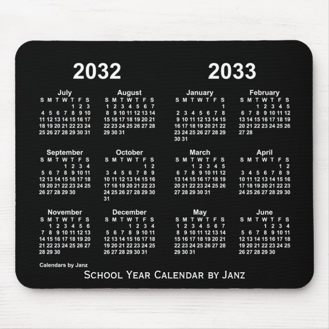 2032-2033 Neon School Year Calendar by Janz Mouse Pad (Front)