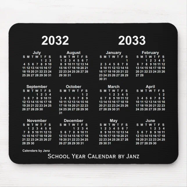 2032-2033 Neon School Year Calendar by Janz Mouse Pad | Zazzle