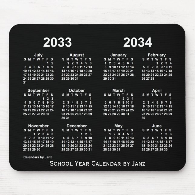 2033-2034 Neon School Year Calendar by Janz Mouse Pad (Front)