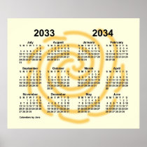 2033-2034 Sunny Days School Year Calendar by Janz Stationery