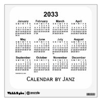 2033 White Calendar by Janz Wall Decal