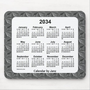 2034 Black Diamonds Calendar by Janz Mouse Pad
