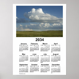 2034 Nebraska Sandhills Calendar by Janz Poster