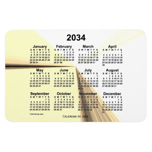 2034 Sepia Vanishing Point Calendar by Janz 4x6 Magnet