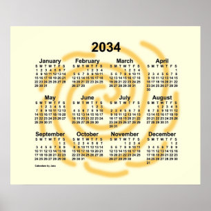 2034 Sunny Days Calendar by Janz Poster
