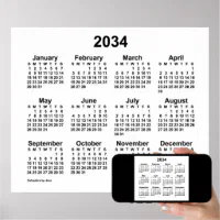 2034 White Calendar by Janz Print | Zazzle