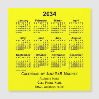 2034 Yellow Business Calendar by Janz | Zazzle