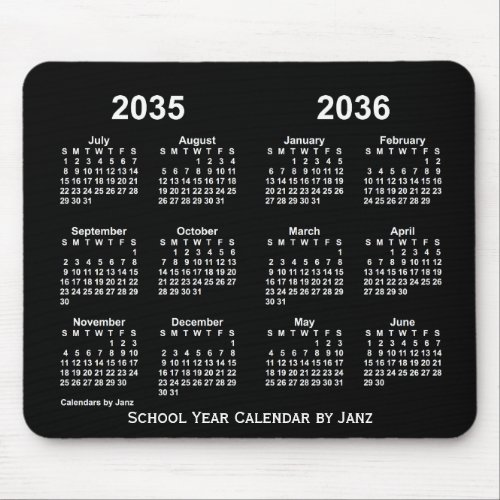 2035_2036 Neon School Year Calendar by Janz Mouse Pad