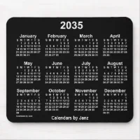 2035 Neon White Calendar by Janz Mouse Pad | Zazzle